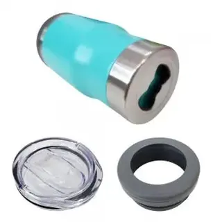 Copo térmico inox 420ml com porta garrafa latinha e abridor — foto do produto