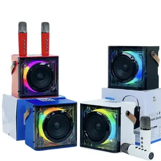 Caixa de som Bluetooth karaokê com 2 microfone 20W LED Kapbom KA-8936 — foto do produto
