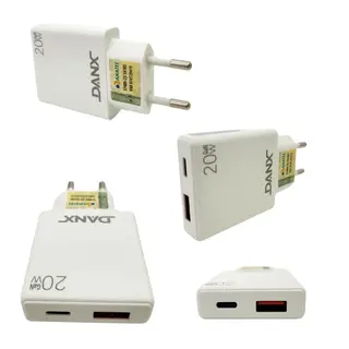 Kit carregador turbo PD 20W homologado mfi USB-c / USB + cabo DANX — foto do produto