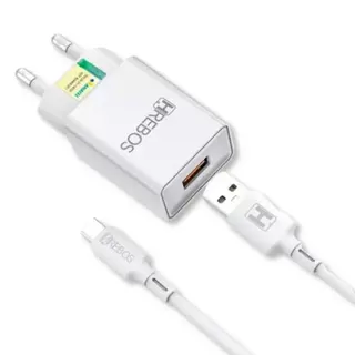 Kit carregador de celular 2.4A 12W + cabo - Hrebos - HS-150 — foto do produto