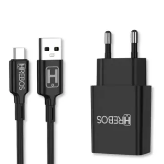 Kit carregador de celular 2.4A 12W + cabo - Hrebos - HS-150 — foto do produto