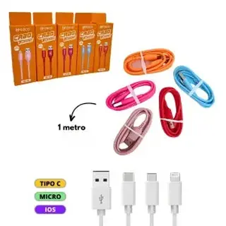 Cabo de dados USB colorido 1m - Hrebos — foto do produto