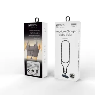Cordão com cabo carregador 60W necklace charge cable Hrebos CB-260C