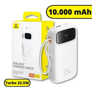 Carregador portátil power bank turbo 22.5W 10.000mAh - branco - Baseus — foto do produto