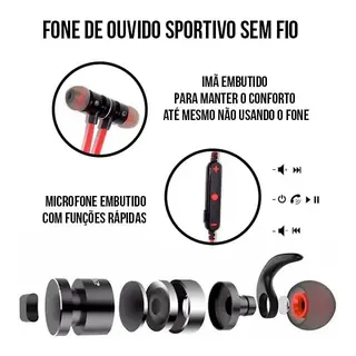 Kit corrida - fone neckband Bluetooth + pochete + braçadeira — foto do produto