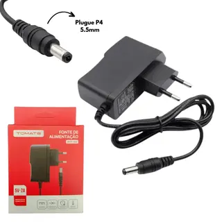 Fonte/adaptador de energia P4 5.5mm AC/DC 2A Tomate