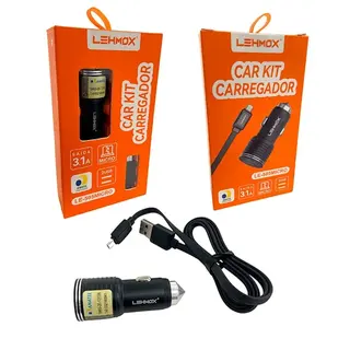 Kit 10 carregadores veicular 3.1A dual USB com cabo Lehmox V8 LE-505 — foto do produto