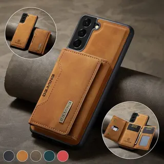 Capa compatível com Samsung ultra fina de couro com carteira magnética — foto do produto