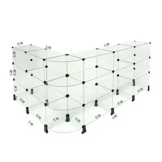 Balcão de vidro em l 130 x 180l x 100A x 30p — foto do produto
