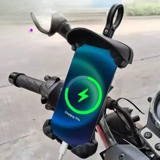 Suporte de celular para moto com carregador e proteção Tomate MT-251 — foto do produto