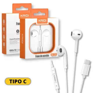 Fone de ouvido Tipo-C com microfone - KAIDI - KD-729 — foto do produto