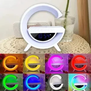 Caixa de som luminária g com relógio e carregador por Xtrad XDG-8601 — foto do produto
