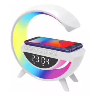 Caixa de som luminária g com relógio e carregador por Xtrad XDG-8601 — foto do produto