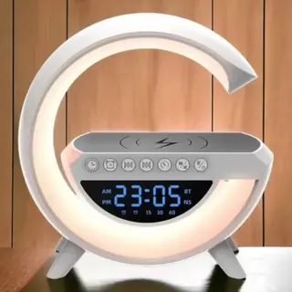 Caixa de som luminária g com relógio e carregador por Xtrad XDG-8601 — foto do produto