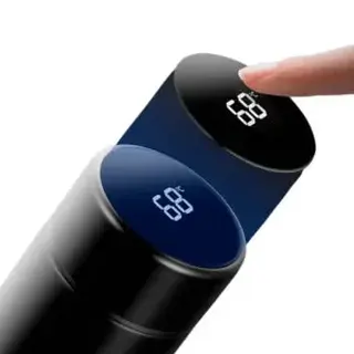 Garrafa térmica inox com termômetro digital 500ml — foto do produto