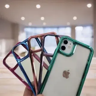 Capinha TPU space transparente borda metálica