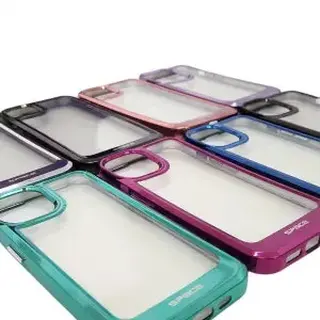 Capinha TPU space transparente borda metálica — foto do produto