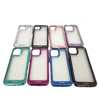 Capinha TPU space transparente borda metálica — foto do produto